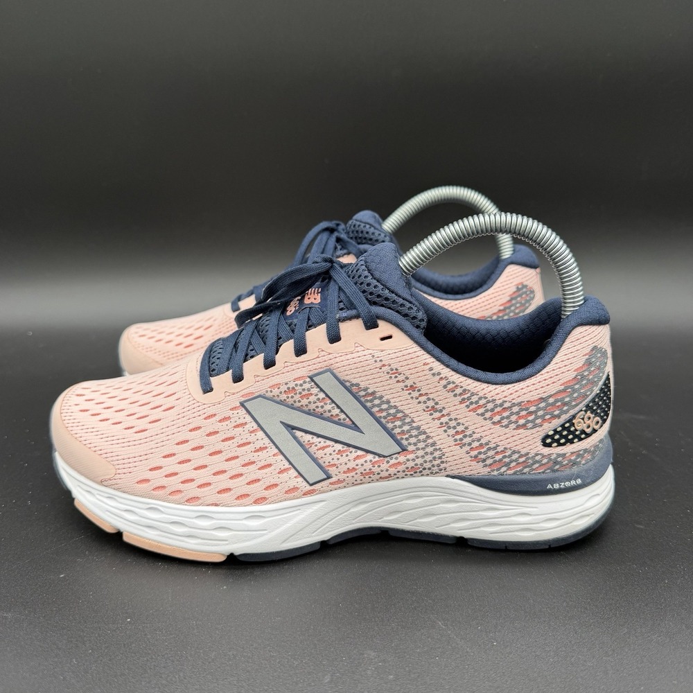 New Balance 680v6 Pink/Peach & Blue Running Shoes W680CT6, Women's Sz 8.5